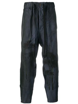 Uma Wang broek met print - Blauw