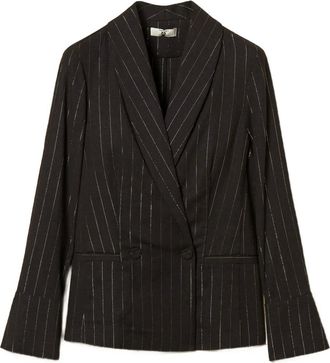 Twin-Set Blazer met krijtstreep - Zwart