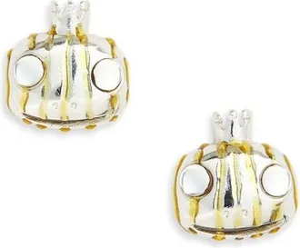 Collina Strada Frog Prince Stud Earrings in Gold Stripe at Nordstrom
