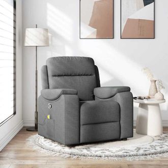 vidaXL Vidaxl - Sill&oacute;n De Masaje Reclinable De Tela Gris Oscuro