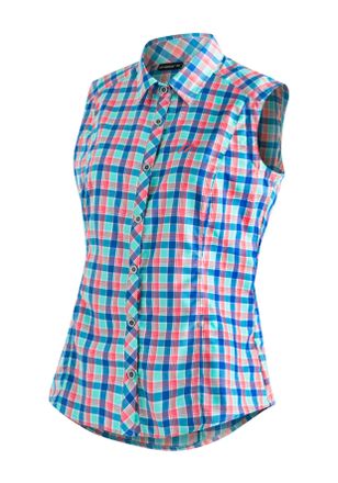 Maier Sports Funktionsbluse MAIER SPORTS Paloma, Damen, Gr. 40, kariert, 85% Polyester, 15% Viskose, Blusen Funktionsbluse, Karierte, &auml;rmellose Bluse f&uuml;r Wandern, 