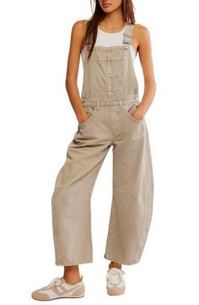 Free People Good Luck Denim Overalls in Cobblestone at Nordstrom Rack, Size Large