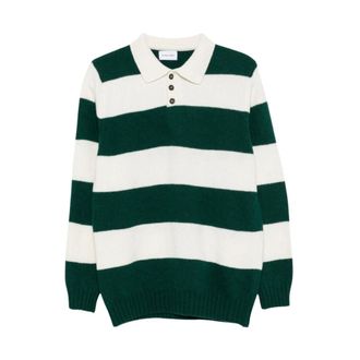Scaglione Camisa polo de lana a rayas - Tops - Hombre - Verde - M