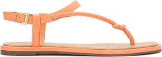 Kazar Platte teenslipper sandaal - Dames - Sandalen - Oranje - 39 EU - Leer - Schoenen