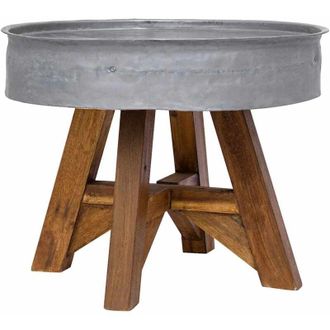 vidaXL Tavolino da Salotto in Legno di Recupero Misto 60x45cm Argento Vidaxl