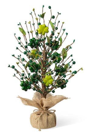 Glitzhome 18H St. Patricks Shamrock and Berry Table Tree in Green at Nordstrom, Size Medium