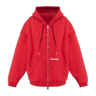 Dsquared2 Zip-throughs, female, Red, Size: 2XS Logo Sweatshirt