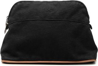 Herm&egrave;s Pre-owned Katoenen Pouch - unisex - Vintage Tassen - Zwart - ONE Size - Katoen - Vintage