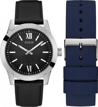 Guess GW0630G1 Mens Crescent Watch and Strap Gift Set - Black - One Size