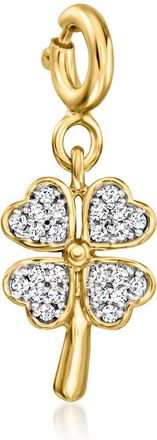 Ross-Simons Diamond 4-Leaf Clover Charm in 18kt Gold Over Sterling