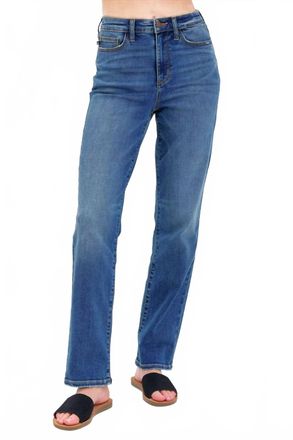 Judy Blue High Waist Straight Fit Jeans In Dark Wash