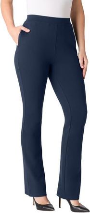 Roaman's Plus Size Ponte Bootcut Pant With Pockets And Pull On Elastic Waist in Navy at Nordstrom, Size 22