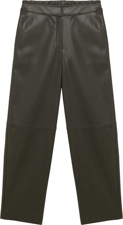 Alpha Studio High-Waisted Straight-Leg Faux Leather Pants with Glossy Finish