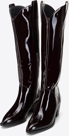 Wittchen Dames lakleren cowboylaarzen hoog donker bordeauxrood donker bordeaux