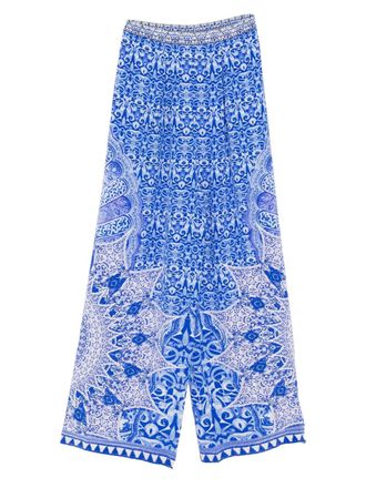 Camilla Broek met monogramprint - Blauw