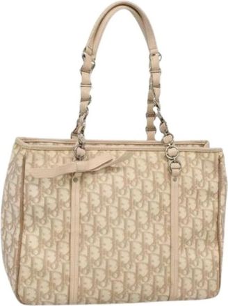 Dior Pre-owned Vintage Tote Bag - Dames - Vintage Handtas - Beige - ONE Size - Leer - Vintage