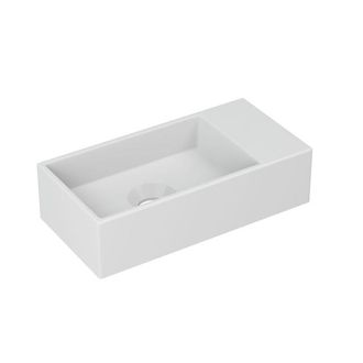 Bernacchini Versus Fontein - 36x18x9cm - wasbak links - 0 kraangaten - porselein wit mat