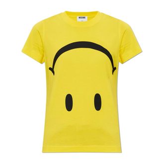 Moschino T-Shirts, female, Yellow, Size: XS Smiley T-Shirt