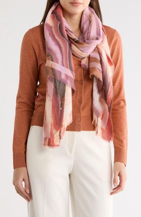 Vince Camuto Supersoft Marble Wave Oblong Scarf in Pink at Nordstrom Rack
