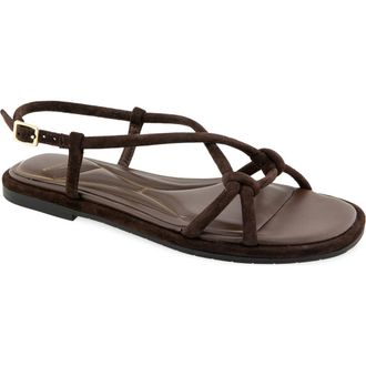 Kenneth Cole Paria Flat Slingback Sandal in Chocolate Suede at Nordstrom, Size 8.5