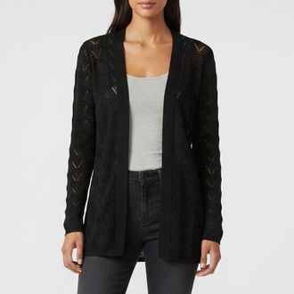 M Missoni Black Pointelle Knit Cardigan
