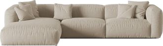 MICADONI Modulares 4-Sitzer Design Ecksofa Martina - Strukturstoff Light Beige