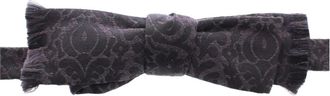Dolce & Gabbana Elegante Zwarte Paisley Zijde-Wol Vlinderdas - Heren - Accessoires - Zwart - ONE Size - Wol - Accessoires