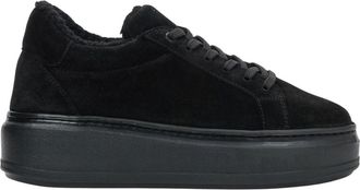 Estro & Luminara Velour Sneakers - Dames - Schoenen - Zwart - Maat: 36 EU Leer