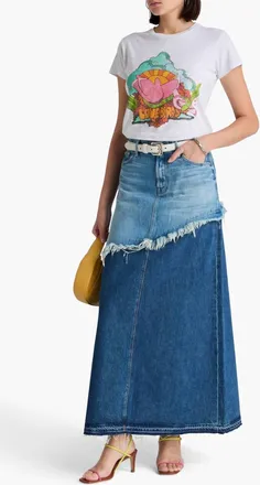 Mother Dual Ditcher Maxi Skirt In Double Whammy