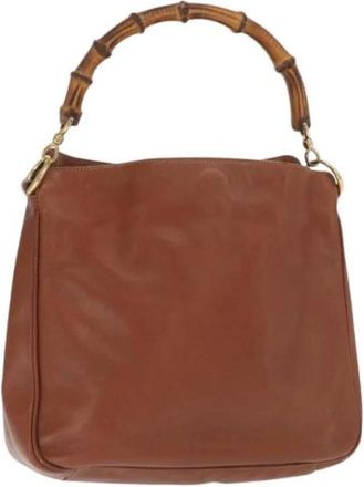 Gucci Pre-owned Handbags, female, Brown, Size: ONE SIZE Pre-owned Leather Handbag