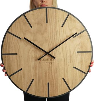 OEM Reloj De Pared Grande De Madera Art&iacute;stica De 60 Cm