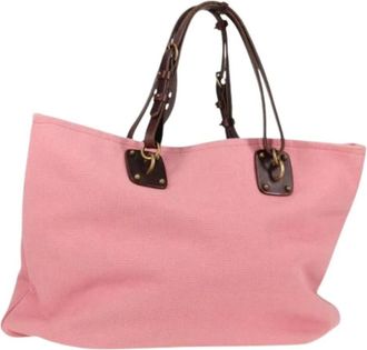 Bottega Veneta Pre-owned Canvas Tote Bag - Dames - Vintage Shopper - Roze - ONE Size - Leer - Vintage