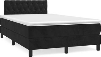 vidaXL Cama Box Spring Con Colch&oacute;n Terciopelo Negro 120x190 Cm Vidaxl