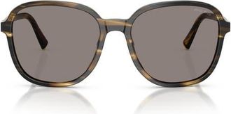 Miu Miu 58mm Pillow Sunglasses in Striped Loden /Dark Grey at Nordstrom