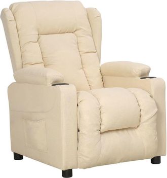 vidaXL Sill&oacute;n Reclinable De Tela Crema Vidaxl