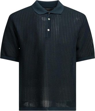 Beams Plus Polo met knopen van Washi-garen - Heren - Polos - Blauw - L - Polyester - Tops