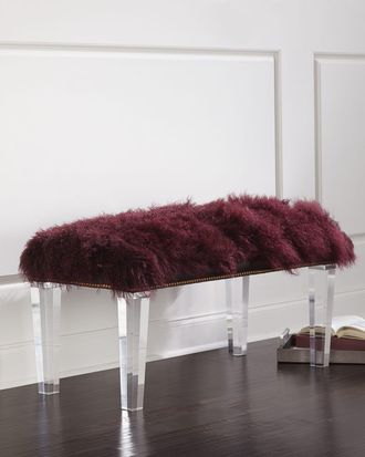 Massoud Kirabelle Sheepskin Bench, 60
