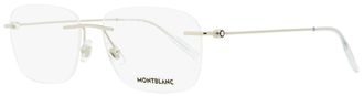 Montblanc MB0075O Rimless Metal Eyeglasses - Silver