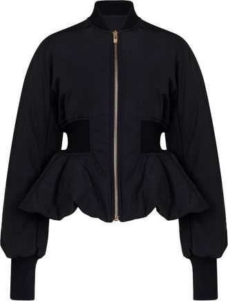 Alaia Nylon Peplum Bomber