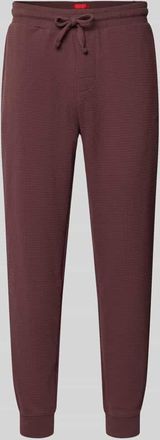 HUGO BOSS Relaxed Fit Pyjama-Hose aus Baumwoll-Mix Modell AUSTIN PANTS in Aubergine, Gr&ouml;&szlig;e XXL