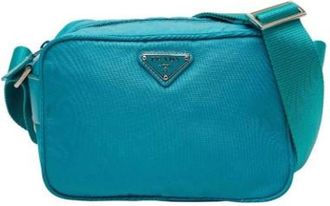 Prada Pre-owned Cross Body Bags, female, Blue, Size: ONE SIZE Pre-owned Nylon Cross Body Bag