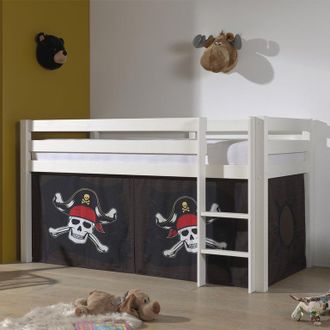 M&S Collection Cama De Media Altura 90x200 Con Somier Y Funda Pirata Vipack Pino Blanco