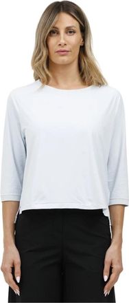 Roberto Ricci Design Driekwartmouw Top met Ronde Hals - Dames - Longsleeves - Wit - S - Katoen - Tops