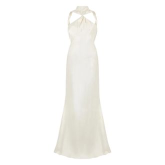 The Attico Party Dresses, female, White, Size: S Long satin dress