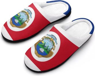 Generic Costa1 Rica1 Rican1 Flag Funny Mens Cotton Slippers Soft Non-Slip Rubber Sole House Slipper Indoor Outdoor