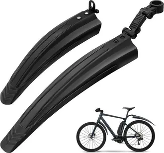 OEM Juego De Guardabarros Ajustables, Universal Para Bicicleta De Carretera (delantero Y Trasero), Para Ruedas De 20 A 26 Pulgadas, Negro, 1 Juego