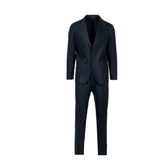 Tagliatore Single Breasted Suits, male, Blue, Size: 3XL Pinstripe Linen Suit