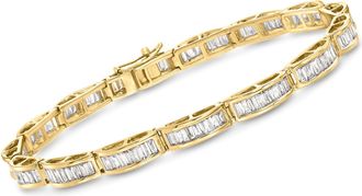 Ross-Simons Baguette Diamond Bracelet in 14kt Yellow Gold