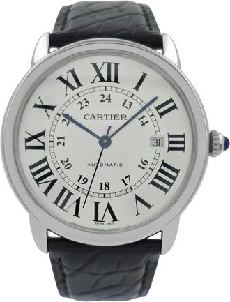 Cartier Pre-owned Cartier Ronde Solo De Cartier Silvered Opaline Dial Mens Watch W6701010