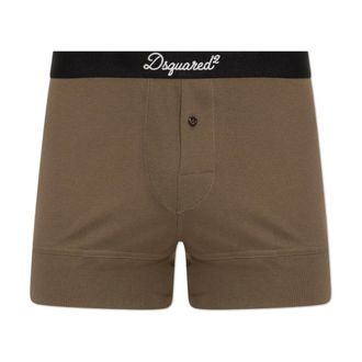 Dsquared2 Ondergoed, Heren, Bruin, M, Katoen, Logo Boxer Briefs
